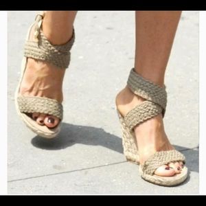 Stuart Weitzman Alex Wedge in Swamp Crochet